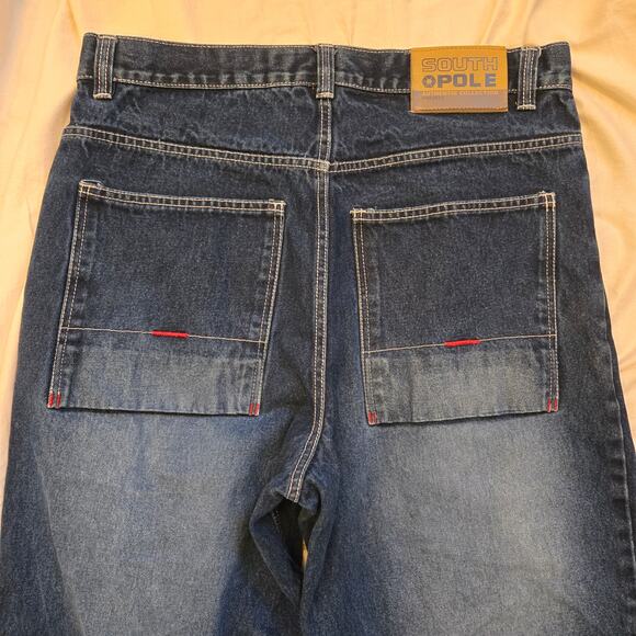 SouthPole Jeans Size 36x32 Dark Blue Heavy Denim Y2K Baggy *read* - Picture 1 of 16